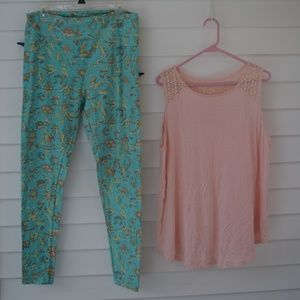 LuLaRoe TC Leggings and Old Navy Top